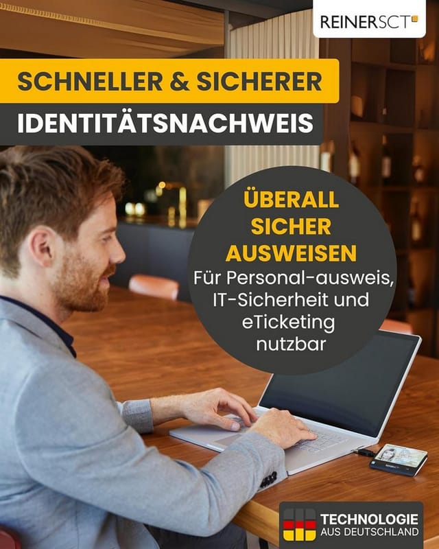 REINER SCT Personalausweisleser Reiner SCT cyberJack RFID basis Schwarz - Lesegerät, Moderne RFID-Technologie, ideal für Personalausweis
