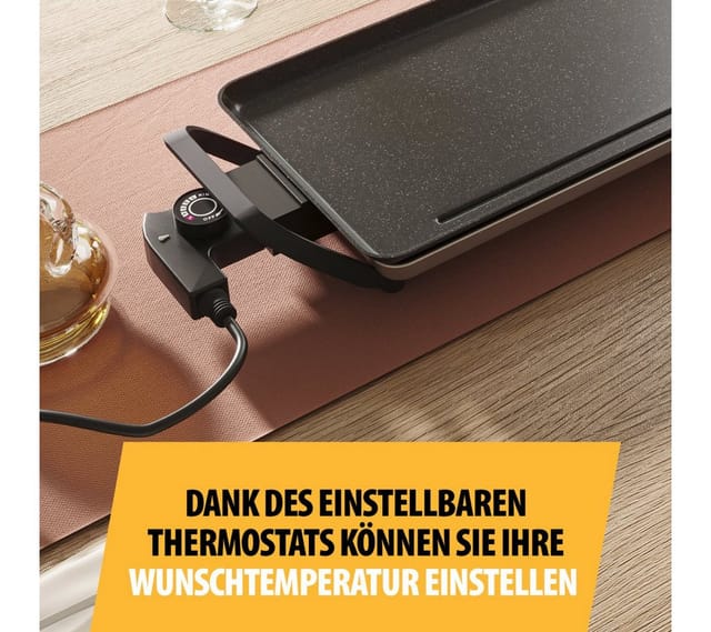 Tristar Tischgrill Tristar BP-2668 Tischgrill Slim L - Große Grillfläche - Leicht zu rein, 1800 W, 70 x 23 cm – Abnehmbare Griffe