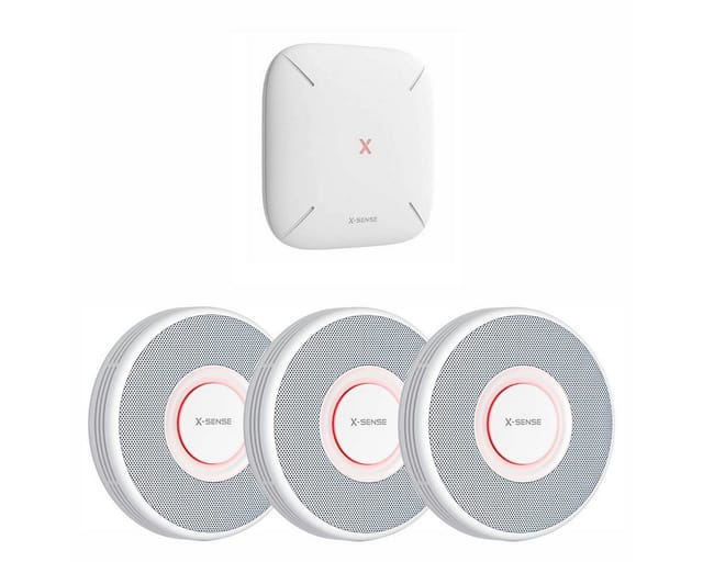 X-SENSE XS0B-MR31 Rauchmelder-Set mit Basisstation SBS50 & 3x XS0B-MR Rauchmelder (Sprachalarm mit Standortangabe, App-Benachrichtigungen)