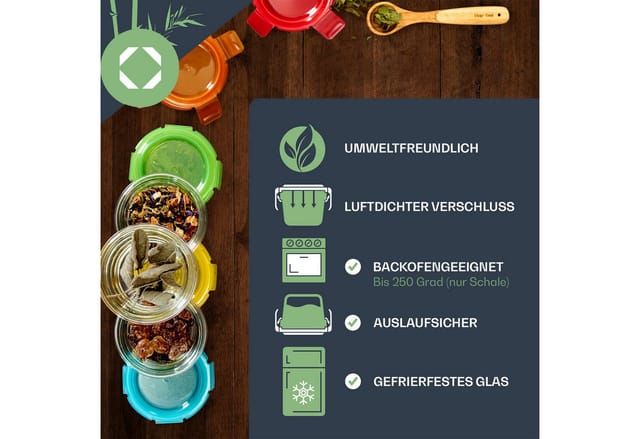 Klarstein Frischhaltedose Babygläser 6er-Set, Glas