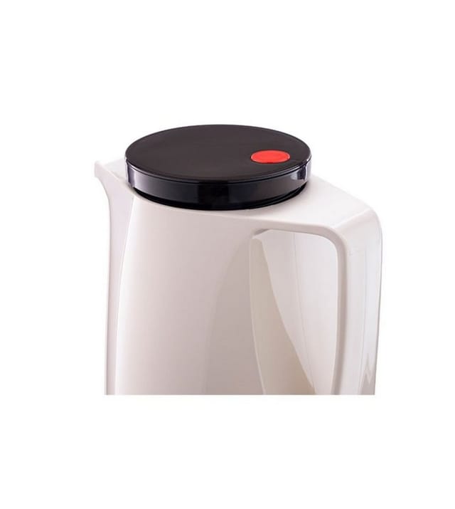 ROTPUNKT Isolierkanne 1,0 Liter Glaseinsatz I hochwertig I langlebig Ivoller Geschmack 760, 1 l, (Latte Macchiato), Glaskolben aus doppelwandigem Rosalin-Glas