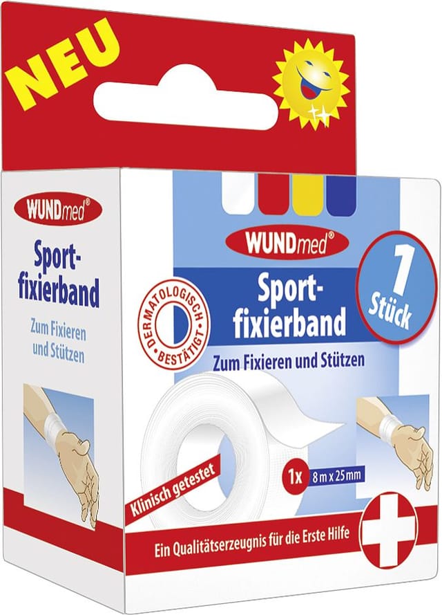 Wundmed Bandage SPORTFIXIERBAND 8mx25mm farbig sortiert 1 St