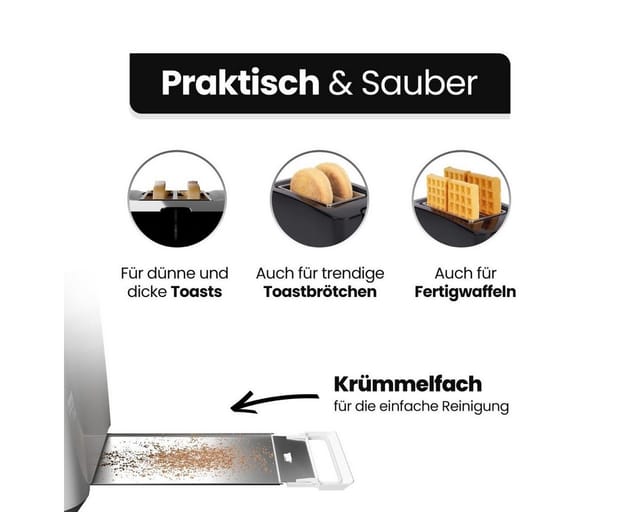 CLATRONIC Toaster TA 3801, mit Auftau-/Aufwärm-/Schnellstoppfunktion