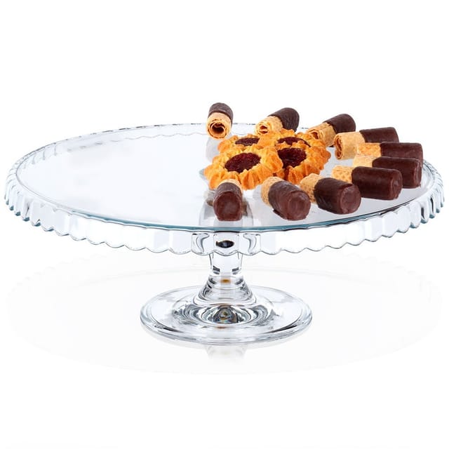Pasabahce Servierplatte Pasabahce Patisserie Kuchenplatte auf Fuß Ø 32 cm, Glas, (Packung)