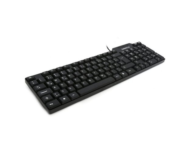 Platinet Omega OK-05 Tastatur QWERTZ DE USB Schwarz kompakte PC-Tastatur ergonomische Tastatur (Klassische kabelgebundene Tastatur mit leisem Tastenanschlag)