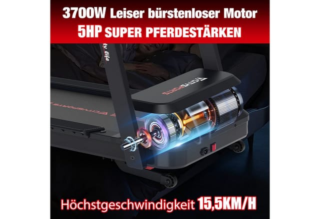 CITYSPORTS Laufband WP16 Laufband für zu Hause 1-15km/h, Elektrischer Winkellift 0-15%, Mit Puls Max Tragfähigkeit 200kg, 2200W Motor Walking-Jogging-Pad