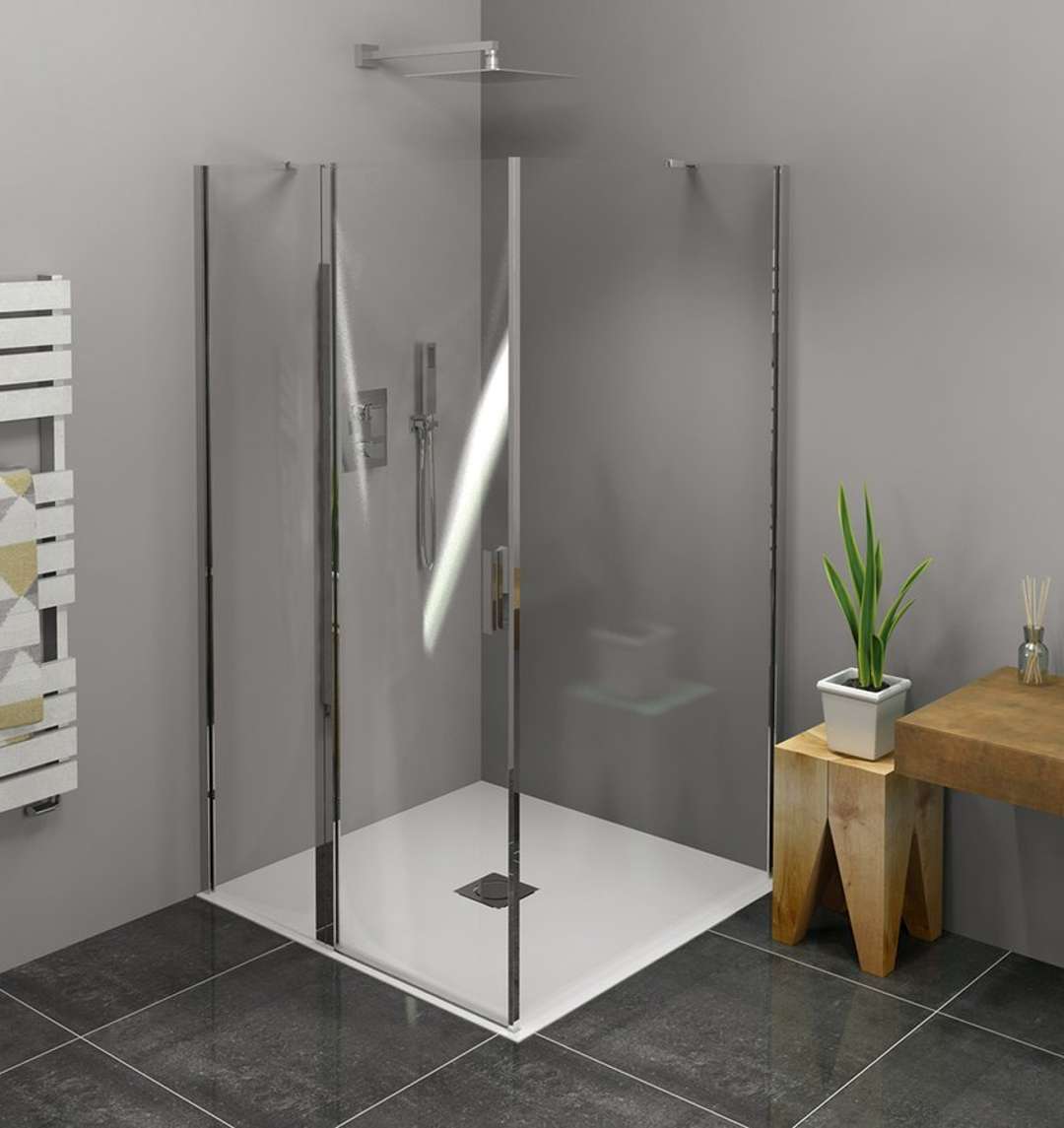 Polysan Zoom Line - Duschkabine 100 X 100 Cm, L/r-ausführung, Antidrop, Klarglas/chrom Zl1310zl3210