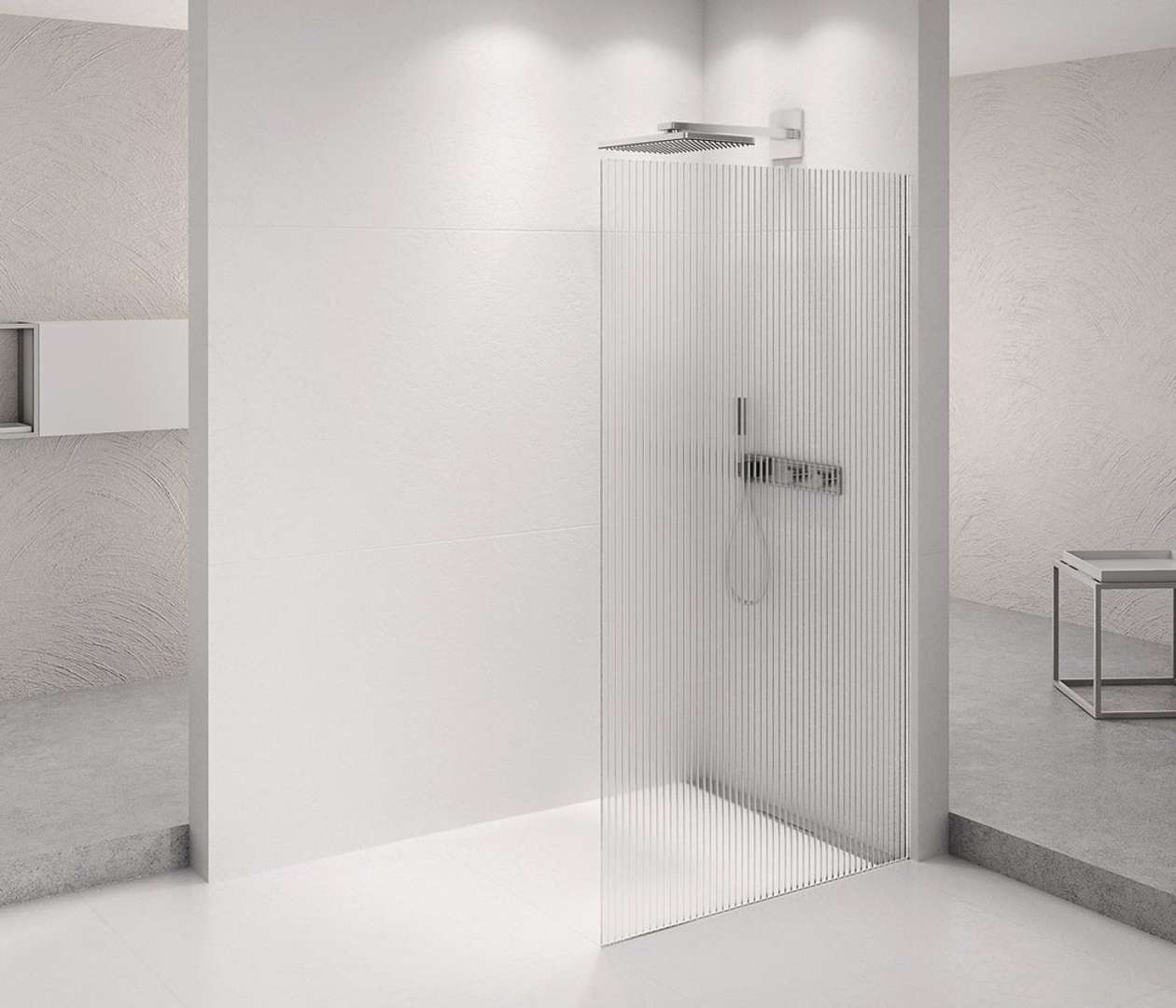 Polysan Architex - Duschwand 146,2 × 210 Cm, Antidrop, Glas Flute/chrom Axc150fl