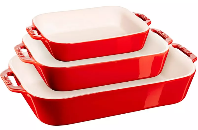 Staub Auflaufform Ofenformenset 3-tlg. Keramik, rechteckig, Keramik