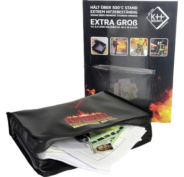 KH Security Tresor Feuerfeste Dokumententasche "XXL" 8.4 l 370205