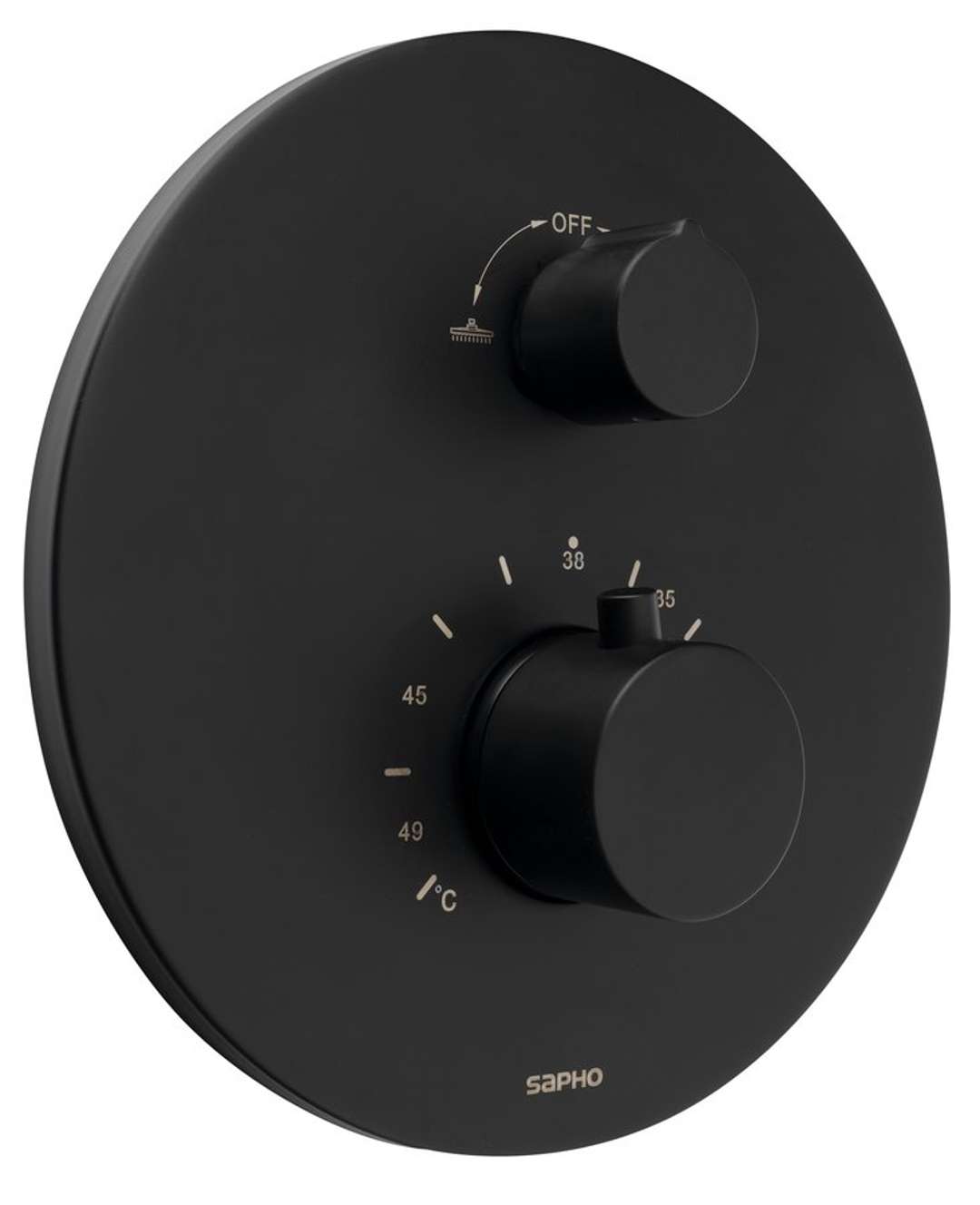 Sapho - Unterputz-thermostatarmatur, Einbaukörper, Für 2 Verbraucher, Schwarz Matt Rh396b