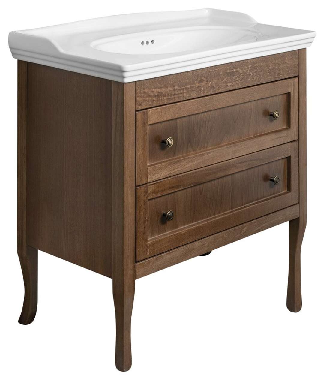 Sapho Retro - Waschtischunterschrank 84x80x43 Cm, 2 Schubladen, Buche 1630