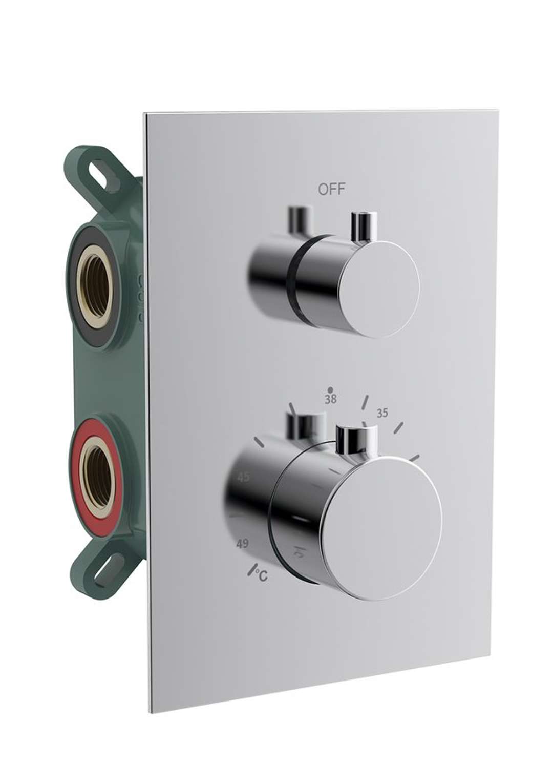 Sapho Kimura - Thermostatische Unterputzarmatur, Einbaugehäuse, Für 2 Verbraucher, Chrom Ku682