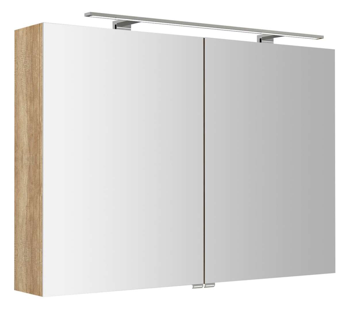 Sapho Riwa - Spiegelschrank Mit Led-beleuchtung, 101 X 70 X 17 Cm, Eiche Alabama Riw100-0022