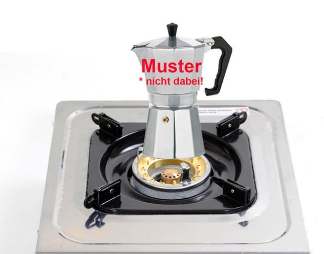 NJ The right choice Gaskocher NSD-2, (Mit Zündsicherung), Edelstahl Gaskocher 2 flammig Propan Campingkocher Zündsicherung