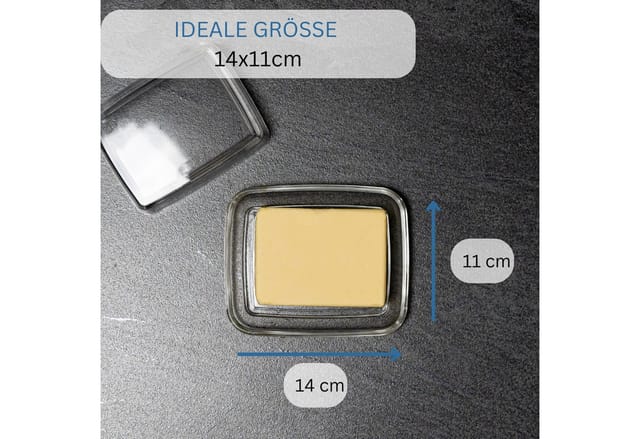 WESTMARK Butterdose Dekorativ, Länge: 14,3 cm, Glas, Transparent, Glas