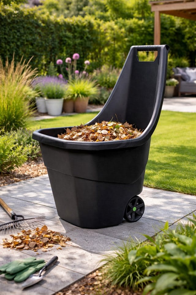 Mojawo Schubkarre Schubkarre Gartenkarre Handwagen Gartentrolley 55Liter Schwarz