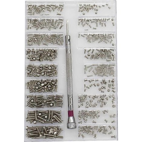 Miniatur-schraubenset Für Laptop-glas, Verschiedene Mini-schrauben Für Alle Typen – 12 X 8 Cm – Silber
