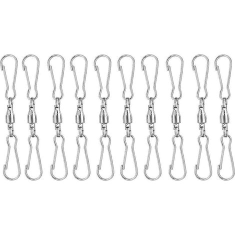 Set Mit 10 Windsackclips, Doppelten Drehhaken, 360° Drehbaren Aufhängehaken – 6,70 X 1,00 X 0,50 Cm