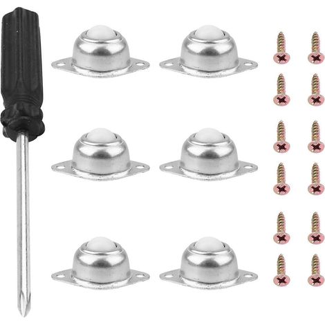 6er-set Nylon-kugellagerrollen (1,27 Cm Durchmesser) Für Möbel Und Stühle, 360° Drehbar – 4,9 X 3,3 Cm – Silber