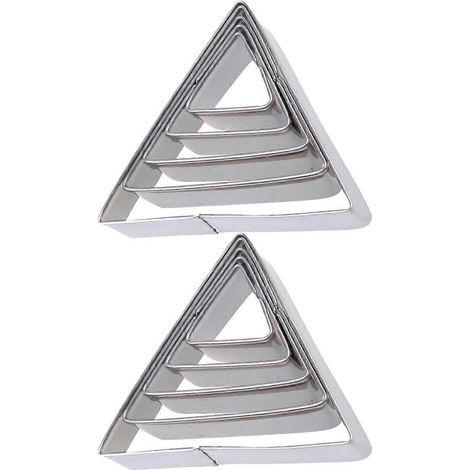 10 Dreieckige Ausstechformen Aus Edelstahl Für Das Backen Zu Hause (silber) – 8 X 8 X 1,8 Cm – Silber