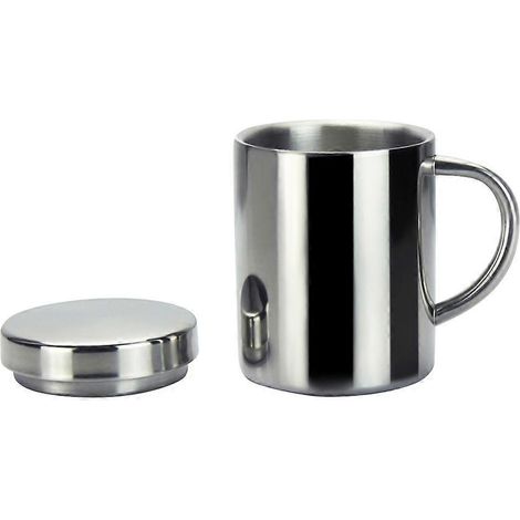 Isolierbecher Aus Edelstahl 304, 220 Ml, Mit Deckel – Durchmesser 7 Cm – Silber