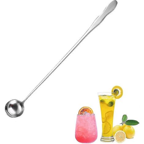 30 Cm Langer Cocktaillöffel Mit Langem Griff, Cocktaillöffel Aus Edelstahl, Edelstahl-rührlöffel Für Eisgetränke, Glatter Und Eleganter Cocktaillöffel