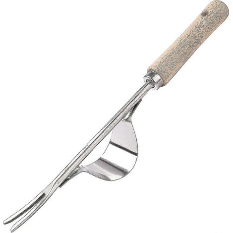 Unkrautstecher Aus Edelstahl Mit Holzgriff, 32 Cm Lang, 1 Stück