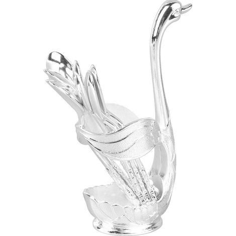 Eleganter, Schwanenförmiger Kaffeelöffelhalter, Spiegelpolierter Silber-rührstabständer, Ideal Für Café, Büro Oder Party.