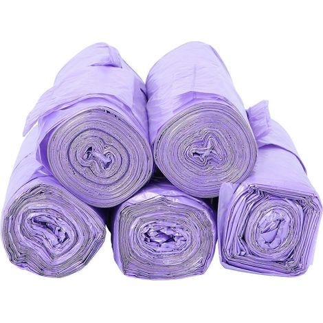 5er-pack Tragbare Müllbeutel Mit Griff Für Zuhause, Büro Und Küche (lila) – 100 Stück – Lila