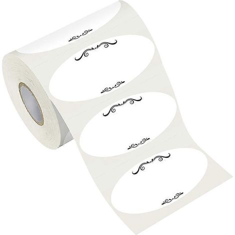Rolle Mit 500 Selbstklebenden Etiketten Für Konservendosen – Feine, Selbstklebende Verschlussetiketten – 5 X 2,5 X 0,1 Cm