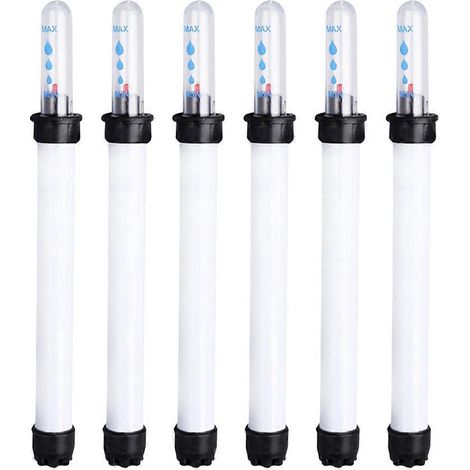 Wasserstandsanzeiger (6er-set) – Wasserstandsanzeiger Für Blumentöpfe – Warnung Bei Niedrigem Wasserstand – 20,00 X 2,00 X 2,00 Cm – Weiß