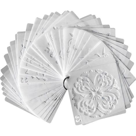 36 Mandala-schablonen Zum Selbermachen, Hohlschablonen Für Mandala-malerei Zum Sprühen – 9 X 9 Cm – Weiß