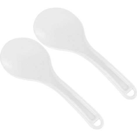 Set Mit 2 Wiederverwendbaren Reislöffeln, Antihaftbeschichtet, Küchenhelfer – 19,50 X 7,00 X 2,00 Cm – Weiß