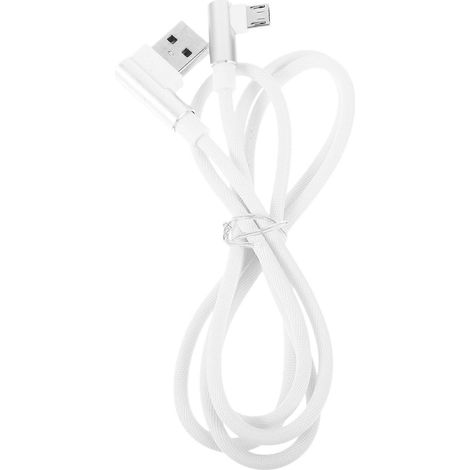 M Langes, 90° Abgewinkeltes Micro-usb-kabel, Geflochten, Für Alle Gängigen Android-smartphones (weiß) – 100,00 X 2,50 X 0,90 Cm – Weiß