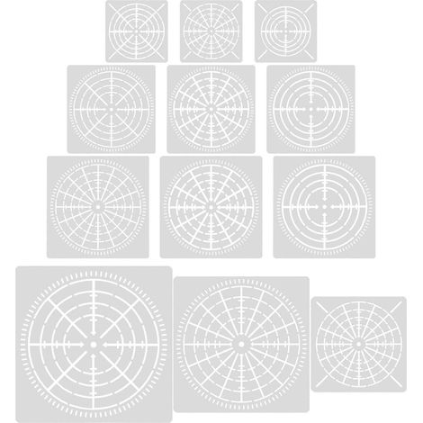 12 Blatt Feine Schablonen, Praktische Punktschablonen Zum Zielen, Diy-vorlagen, Bastelbedarf – 15 X 15 Cm – Weiß