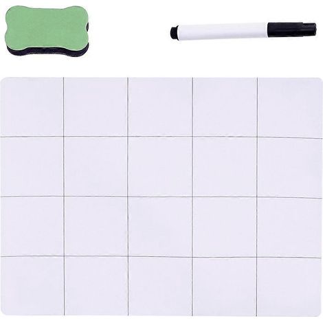 3-teiliges Set: Wiederbeschreibbare Magnetische Arbeitsmatte, Aufbewahrungsbox Für Schrauben Und Kleinteile, Stift Und Radierer. – 25,00 X 20,00 X 0,20 Cm – Weiß