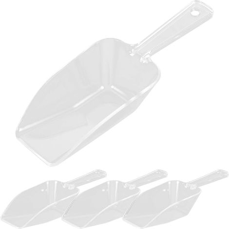 Set Mit 4 Mini-eiskugeln Aus Transparentem Kunststoff Für Hochzeiten, Süßigkeiten, Desserts, Buffets, Eiscreme Und Proteinpulver (weiß) – 4 Stück – Weiß