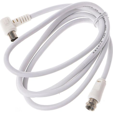 Weißes 9,5-mm-koaxialkabel, 90°-winkelstecker Auf F-stecker, Für Satelliten-tv-antenne