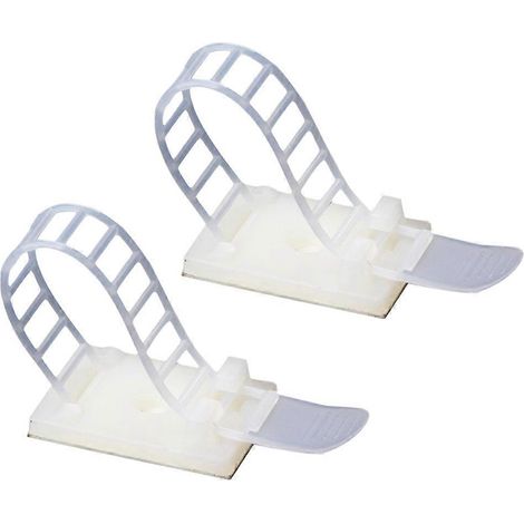 Packung Mit 50 Verstellbaren, Selbstklebenden Kabelbindern, Kabelclips Und -haltern (weiß) - Weiß