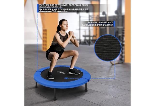Physionics Fitnesstrampolin Fitness Trampolin - Durchmesser : 81cm/91cm/96cm/102cm/114cm/122cm, Ø 81 cm, (Trampolin in der Größe Ihrer Wahl als Bausatz zur Selbstmontage), Erhältlich in verschiedenen Durchmessern: 32, 36, 38, 40, 45, 48 Zoll