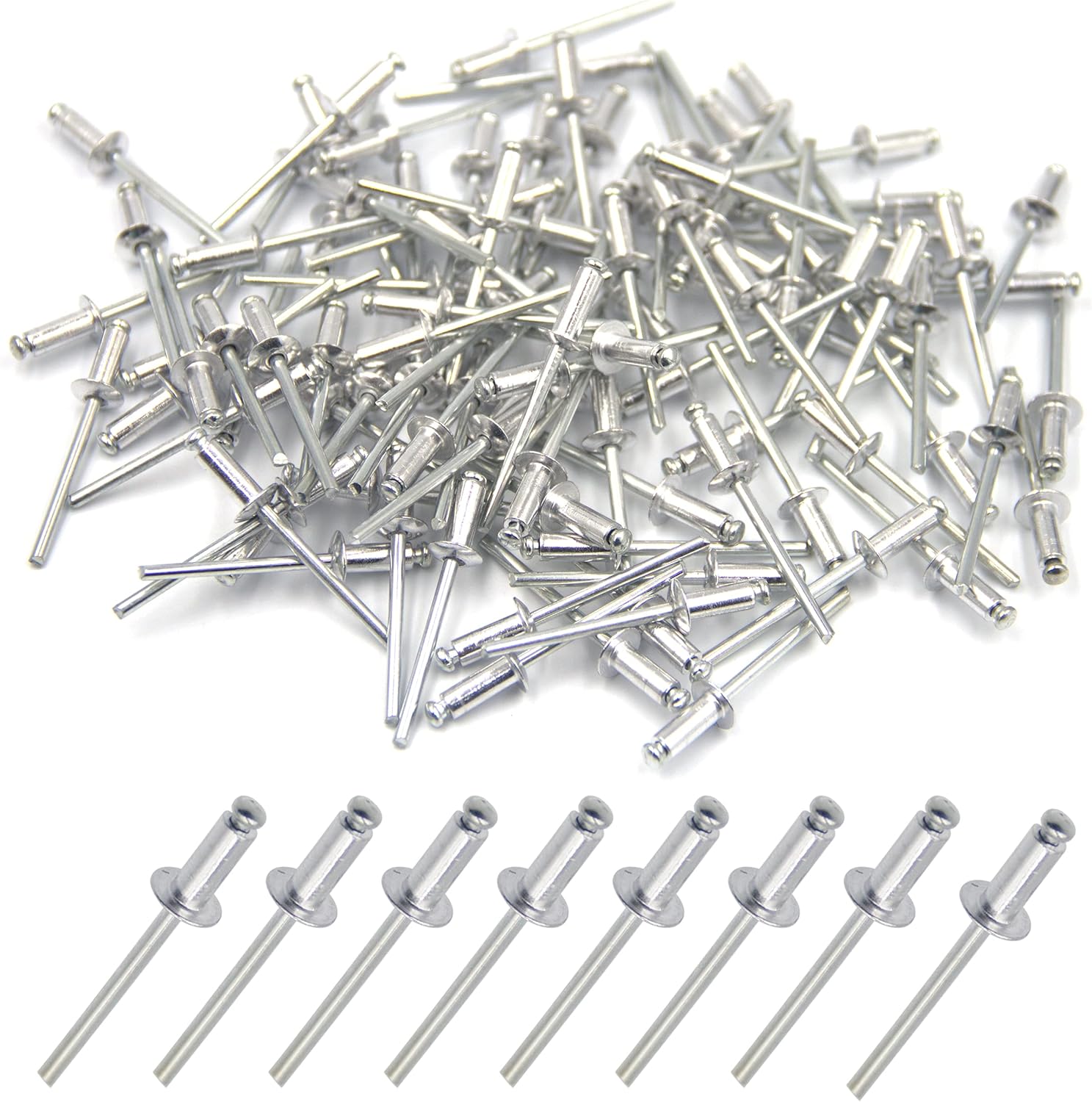 100 Pièces De Rivets Aveugles En Aluminium 4 X 10mm, Rivets À Bout Ouvert, Rivets Pop, Paquet De 100 (argent) Rivets En Aluminium Avec Mandrin En Acier Pour Maison, Atelier, Automobile, Marine, Brico