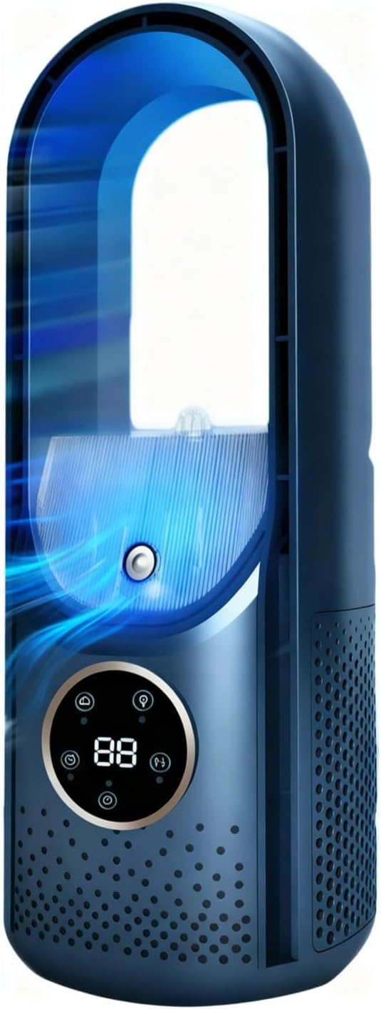 Climatiseur Évaporatif Portable Silencieux 2026 – Ventilateur Rafraîchissant Sans Pales, 300 Ml, 6 Vitesses, Refroidisseur D’air Usb Pour Maison, Bureau, Camping (bleu)