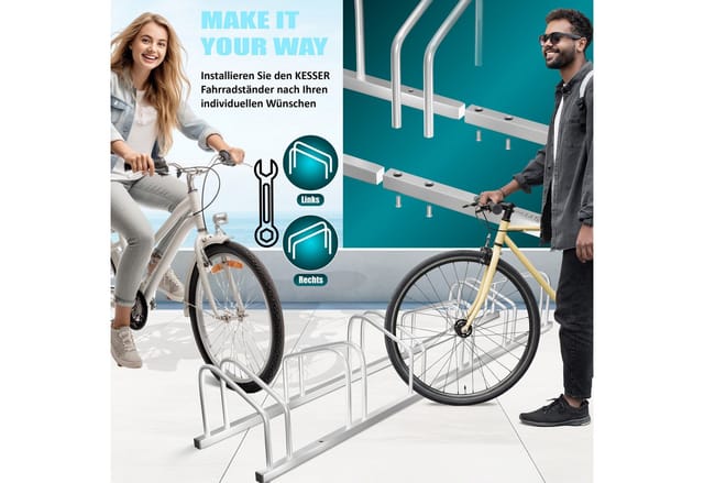 KESSER Fahrradständer, inkl. Parkschild Mehrfachständer mit 37cm Radabstand