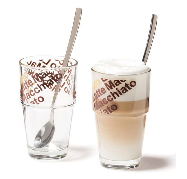 LEONARDO Cocktailglas Leonardo Latte Macchiato Gläser mit Löffel Solo (4er-Set)