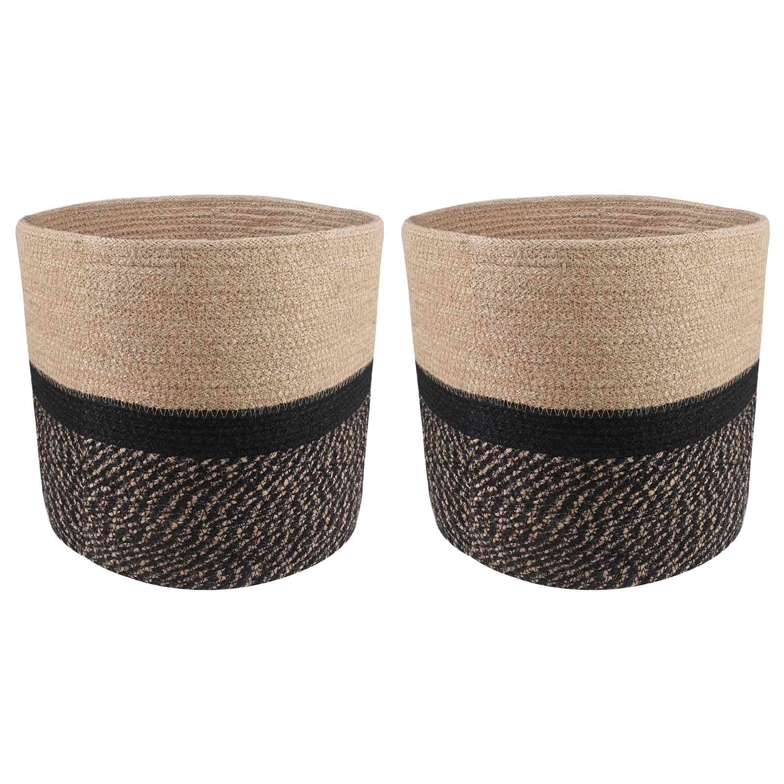 Maison Exclusive - Pflanztopfsatz 2 Stk. Natur Und Schwarz Ø 28 X