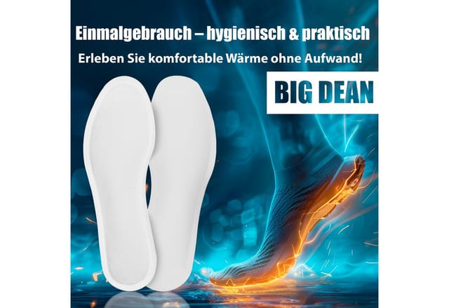 BigDean Fußwärmer 25 Paar Fußwärmer – Sohlenwärmer für Schuhgröße 36-38 8h Wärme, Set 25-tlg., Fußwärmer, 8h Wärme