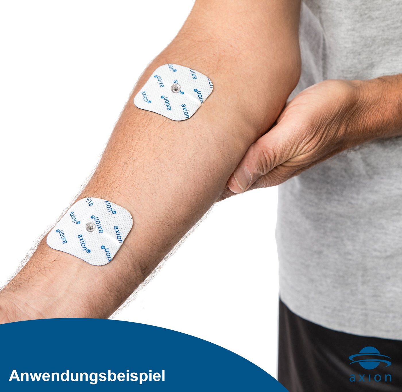 Axion Elektrodenpads passend zu Sanitas, Beurer - 5x5cm, 3.5mm Druckknopfanschluss, 4 St.,selbstklebende TENS EMS Elektroden für TENS EMS Geräte Bild 2