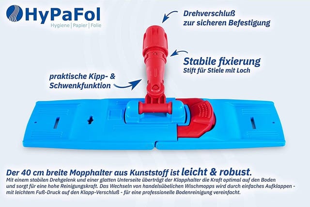 Hypafol Wischmopp SET, 90-180 cm Teleskopstiel inkl. 40 cm Bezug