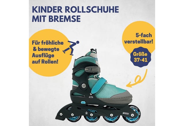 Best Sporting Schlittschuhe Inline Skates Kinder I Rollschuhe größenverstellbar, Robuste Inliner für Jugendliche mit Bremse